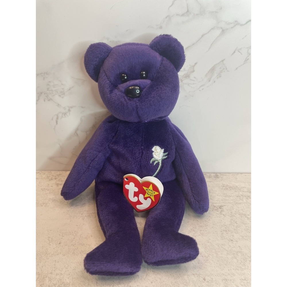 Vtg  PRINCESS DIANA 1997  TY Purple Beanie Baby Plush Toy Collectible - Picture 2 of 8